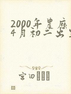 2000年农历4月初二出生男孩命运