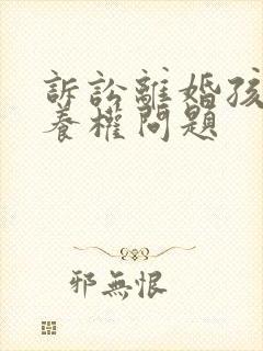 诉讼离婚孩子抚养权问题封面