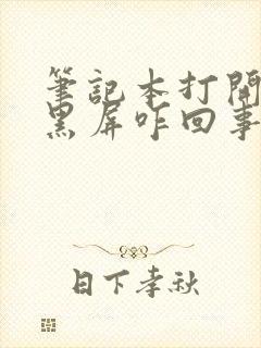 笔记本打开一直黑屏咋回事