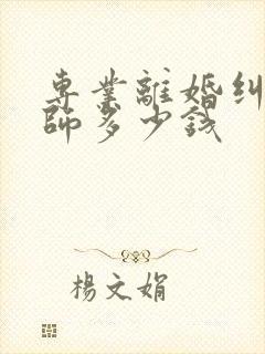 专业离婚纠纷律师多少钱封面