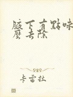 腋下有点味道怎么去除