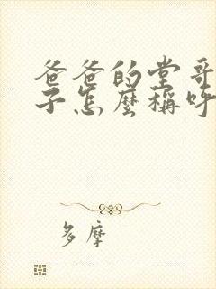 爸爸的堂哥的儿子怎么称呼