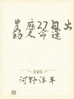 农历27日出生的人命运