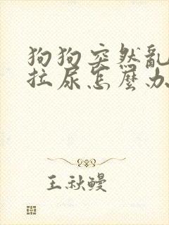 狗狗突然乱拉屎拉尿怎么办