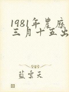 1981年农历三月十五出生的命运