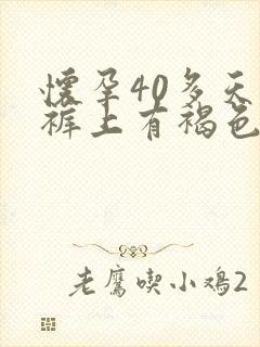 怀孕40多天内裤上有褐色分泌物封面