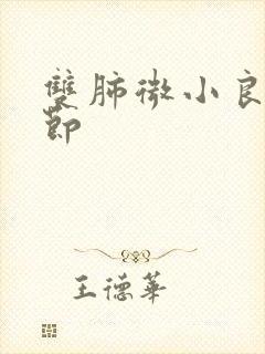 双肺微小良性结节封面