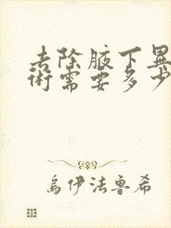 去除腋下异味手术需要多少钱了封面