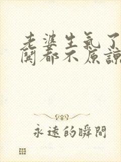 老婆生气了怎么哄都不原谅我怎么办封面