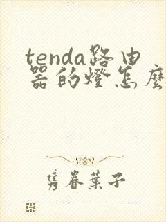 tenda路由器的灯怎么亮才正常