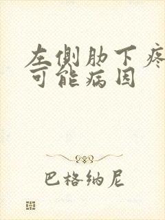 左侧肋下疼痛的可能病因