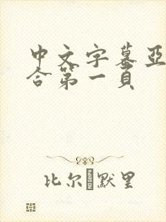 中文字幕亚洲综合第一页