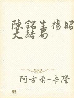 陈铭生杨昭结局大结局封面
