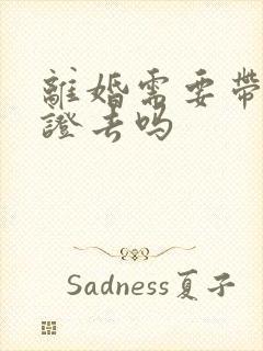 离婚需要带结婚证去吗