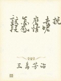 该怎么去挽回一段感情呢封面