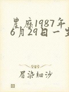 农历1987年6月29日一生命运