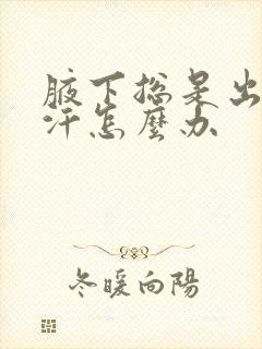 腋下总是出很多汗怎么办封面