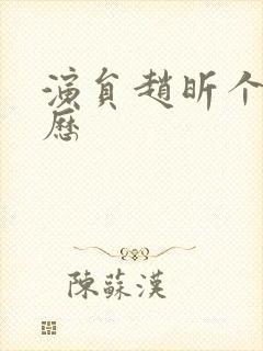 演员赵昕个人简历封面