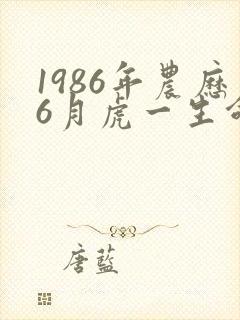 1986年农历6月虎一生命运