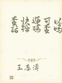 查快递可以用电话号码查吗