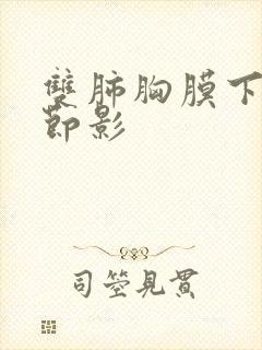 双肺胸膜下微结节影