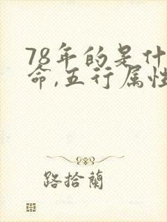 78年的是什么命,五行属性封面