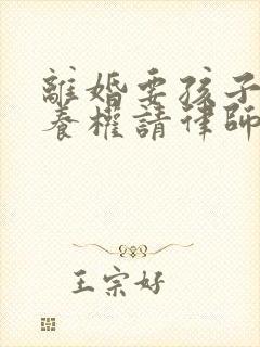 离婚要孩子的抚养权请律师的多少钱