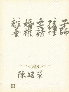 离婚要孩子的抚养权请律师的多少钱