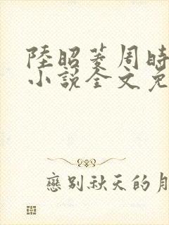 陆昭菱周时阅的小说全文免费阅读