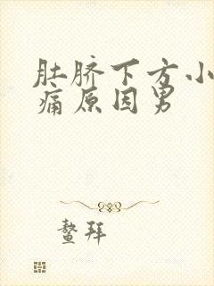 肚脐下方小腹疼痛原因男封面