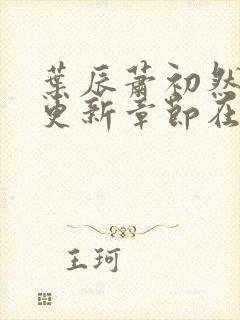 叶辰萧初然最新更新章节在线阅读