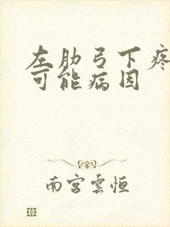 左肋弓下疼痛的可能病因封面