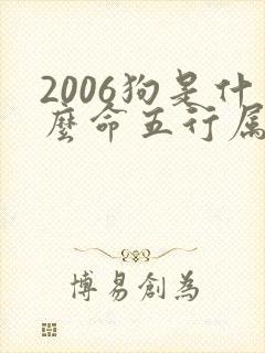 2006狗是什么命五行属什么属性封面