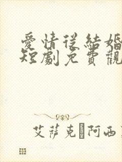 爱情从结婚开始短剧免费观看