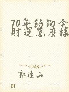 70年的狗今年财运怎么样