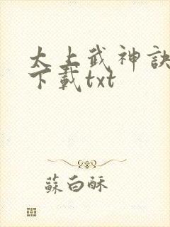 太上武神诀免费下载txt