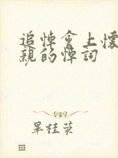 追悼会上怀念母亲的悼词