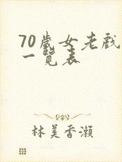 70岁女老戏骨一览表