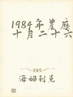 1984年农历十月二十六出生的命运
