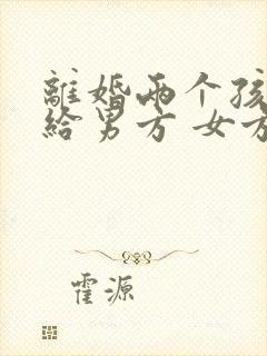 离婚两个孩子判给男方 女方出多少抚养费