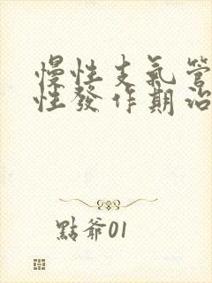 慢性支气管炎急性发作期治疗方法