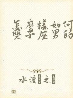 怎么样如何挽回双子座男的心