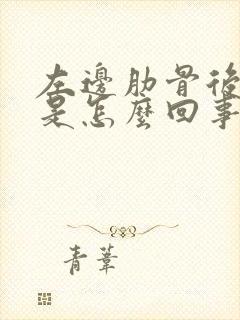 左边肋骨后背疼是怎么回事女封面