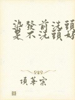 染发前洗头好还是不洗头好呢