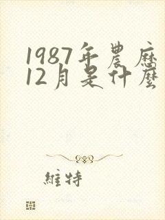 1987年农历12月是什么命五行