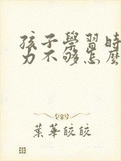 孩子学习时专注力不够怎么办封面