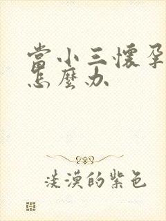 当小三怀孕了该怎么办