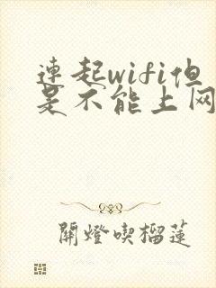 连起wifi但是不能上网怎么回事