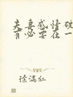 夫妻感情破裂还有必要在一起吗封面