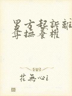 男方起诉离婚争夺抚养权封面